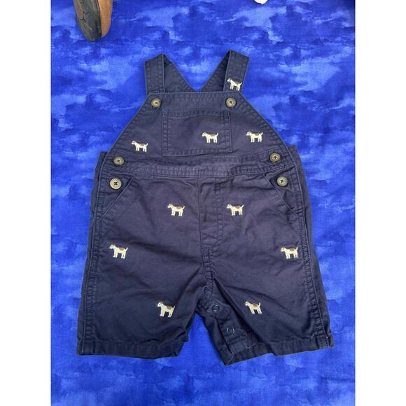 Janie and Jack Blue Boys Infant Baby Dog Cotton Overall 3 - 6 Months NWOT - Picture 1 of 4